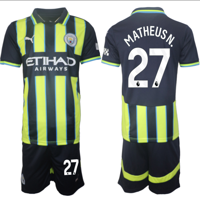 Men 2024-2025 Club Manchester City away black green #27 Soccer Jersey->manchester city jersey->Soccer Club Jersey